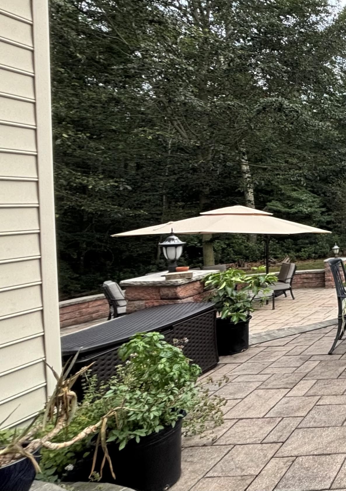 10 X 13 FT Cantilever Outdoor Patio Umbrella with Led Lights Large Heavy Duty 360° Rotation Double Top Offset Rectangular Umbrellas for Backyard Garden Pool Outside Deck, Beige - Customer Photo 1