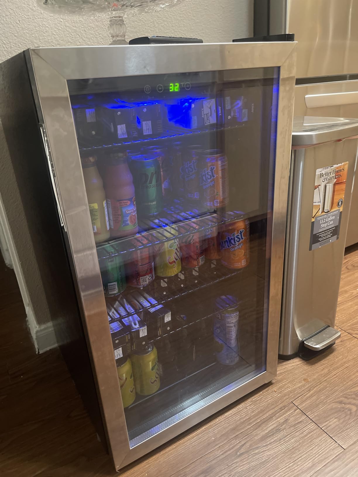 Beverage Refrigerator Cooler - 126 Can Mini Fridge Glass Door for Drinks Soda Beer Wine - Small Refrigerator for Office Bedroom Home Bar, 4 Adjustable Shelves, 3.2 Cu.Ft, Silver - Customer Photo 1