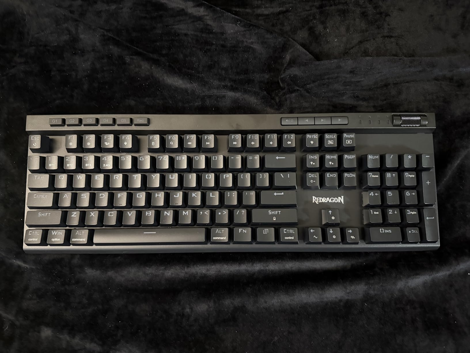 Redragon K580 PRO Wireless RGB Gaming Keyboard, 3-Modes 104 Keys Mechanical Keyboard w/Hot-Swap Socket, Dedicated Media Controls & Onboard Macro Recording, Linear Red Switch - Customer Photo 1