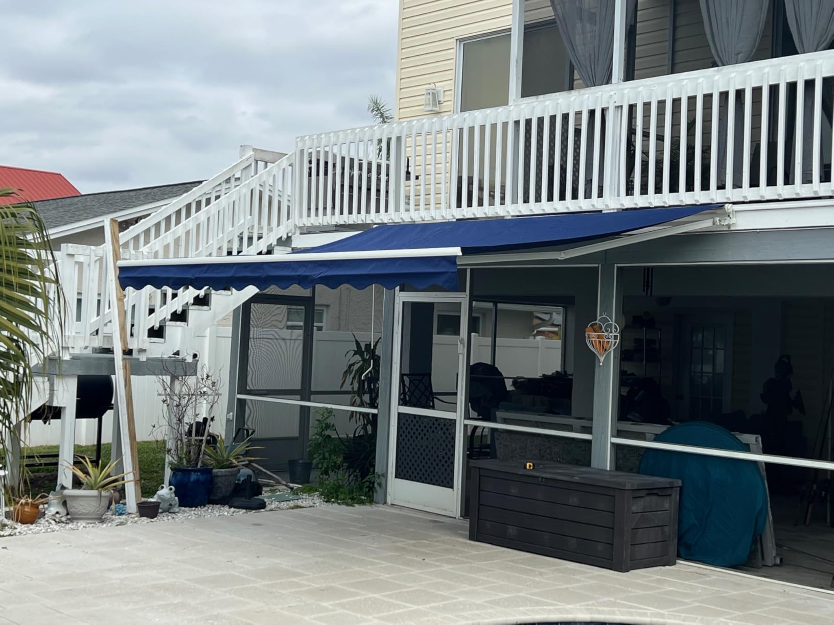U-MAX Retractable Awning, 10'x8' Manual Awnings for Patio Sun Shade Shelter, Water-Resistant Polyester Cover Outdoor Door Window Awning with Crank Handle for Deck, Home, Backyard, Balcony, Grey - Customer Photo 1
