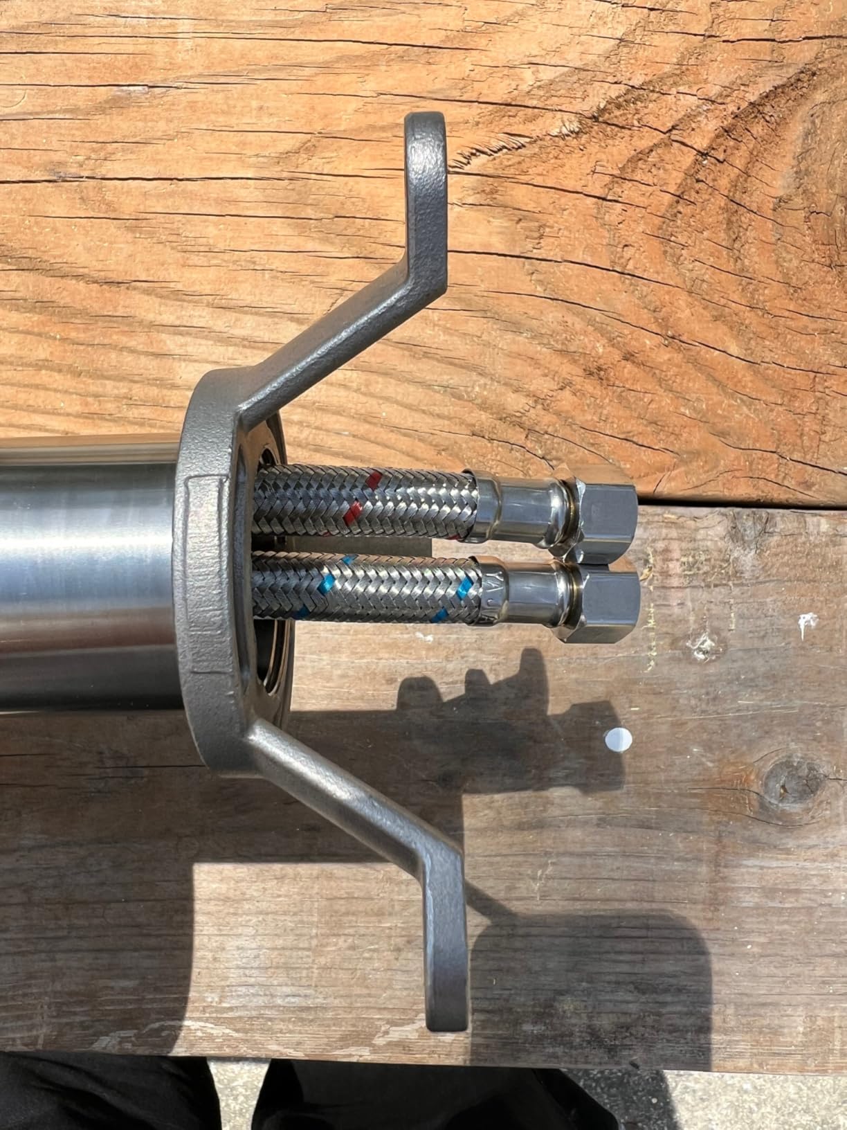 RBROHANT Freestanding Outdoor Shower Nickel, Height Adjustable Outside Showers for Backyard Garden Pool Beach, Outdoor Shower Fixtures with 10