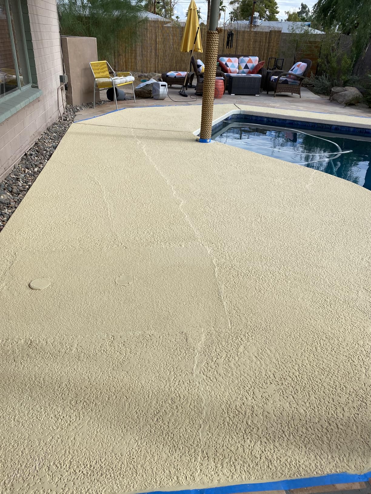Kelley Technical Coatings Olympic Patio Tones - Silk Straw - 1 Gallon - Non-slip acrylic deck and patio coating, concrete restorer - Customer Photo 1