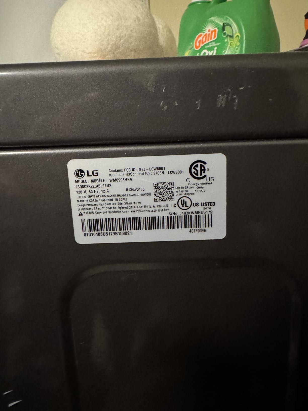 5.0 cu. ft. Mega Capacity Smart Front Load Electric All-in-One Washer Dryer Combo with TurboWash360 WiFi in Black Steel - Customer Photo 4