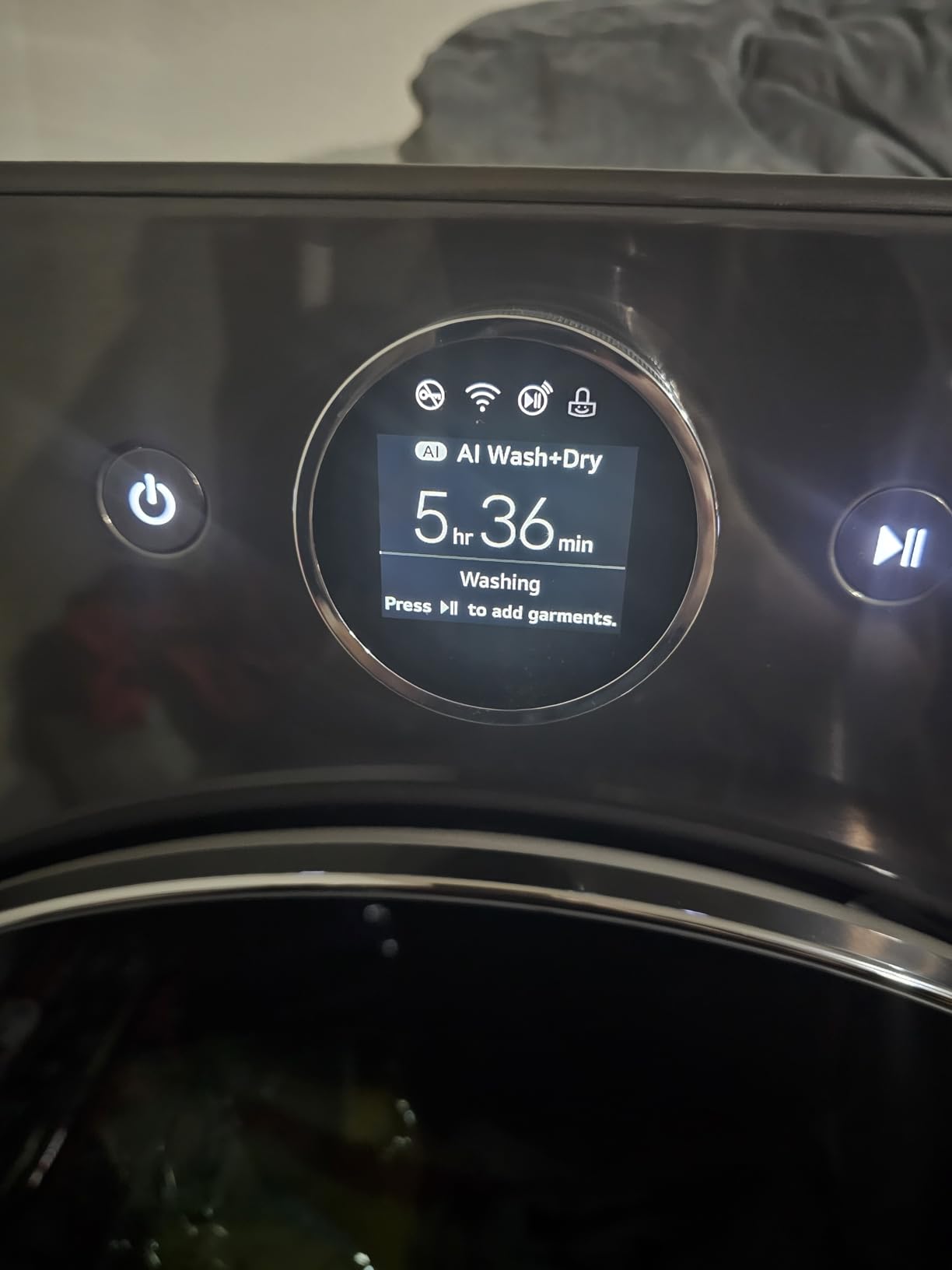 5.0 cu. ft. Mega Capacity Smart Front Load Electric All-in-One Washer Dryer Combo with TurboWash360 WiFi in Black Steel - Customer Photo 5