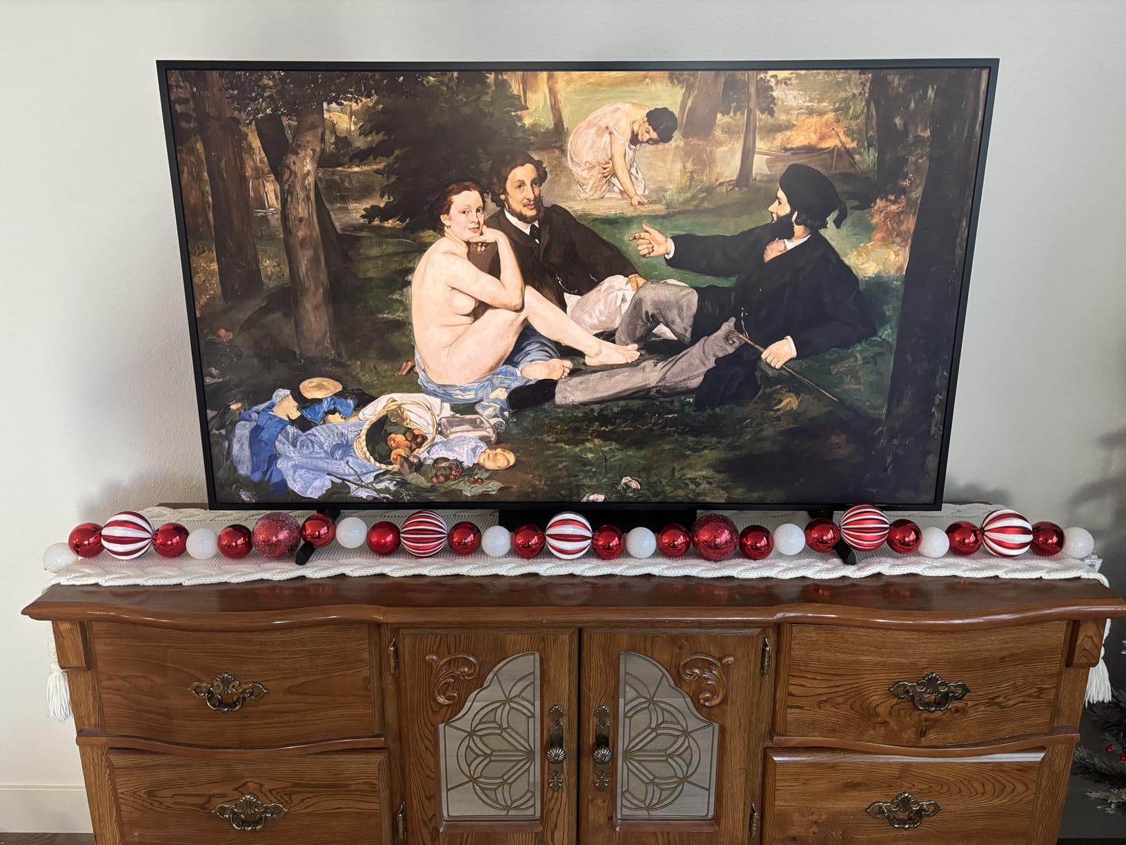 SAMSUNG 65-Inch Class QLED 4K LS03D The Frame Series Quantum HDR Smart TV w/Dolby Atmos, Art Mode, Anti-Reflection, Customizable Frame, Slim Fit Wall Mount with Alexa Built-in (QN65LS03D, 2024 Model) - Customer Photo 1