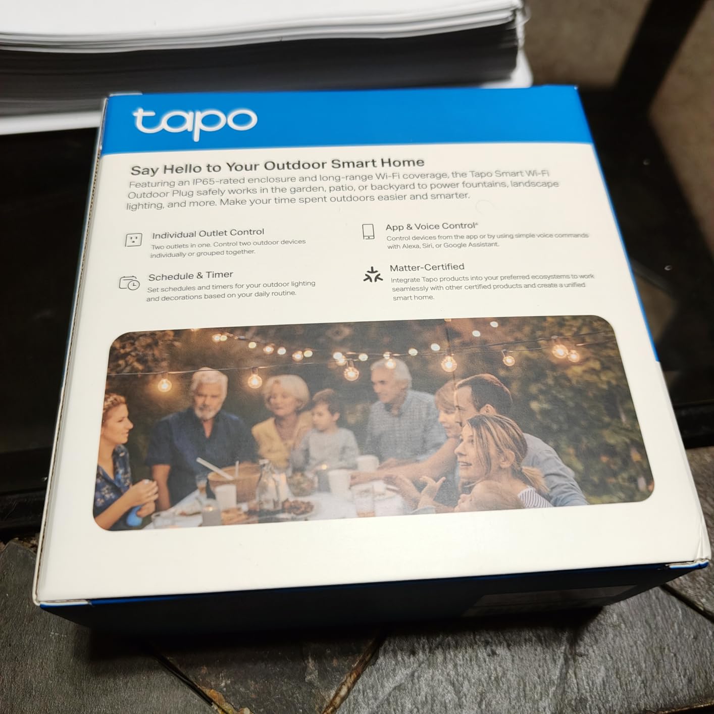 TP-Link Tapo Matter Outdoor Smart Plug, 2 Individual outlets, IP65 Weather Resistance, Works with Apple Home, Alexa, Google Home, Long Wi-Fi Range, 2.4G Wi-Fi Only, ETL Certified(Tapo P400M) - Customer Photo 5