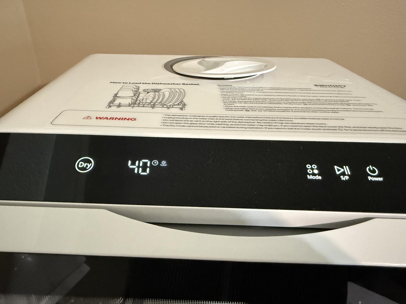 EUHOMY Countertop Dishwasher Portable with 6 Programs, 5L Built-in Water Tank for Apartments & RV, 167℉ High-Temp, No Hookup Needed, Mini Dishwasher with Baby Care, Air Dry/Quick/ECO/Fruit/Normal Mode - Customer Photo 1