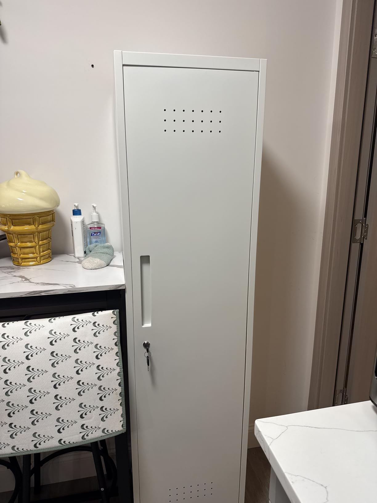 STEELIST Metal Storage Cabinet with Wheels, Steel Mobile Garage Cabinets with Lockable Door and Adjustable Shelf, Metal Rolling Tool Cabinet, Utility Cabinet for Home, Office, Black+Gray - Customer Photo 2