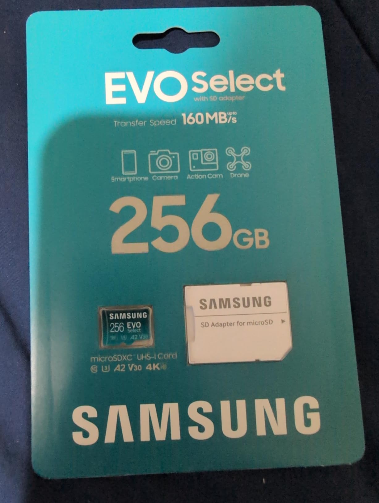 Samsung EVO Select microSDMemory Card + Adapter, 256GB microSDXC, Up-to 160 MB/s, 4K UHD, UHS-I, C10, U3, V30, A2, for Mobile Phone, Smartphones, Nintendo-Switch, and Tablets (MB-ME256SA/AM) - Customer Photo 2