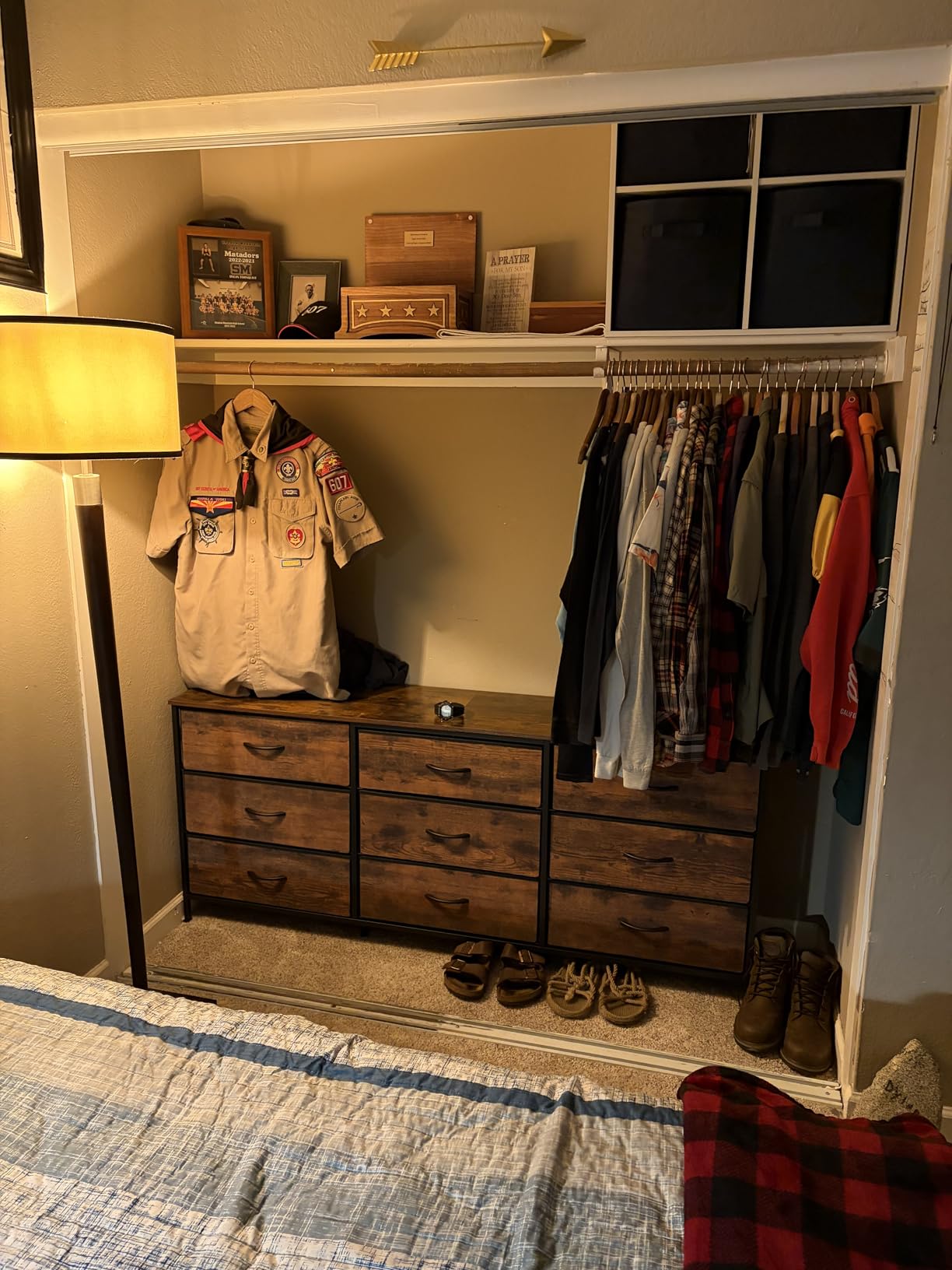 Huuger 63 Inch Dresser for Bedroom, Dresser for Closet with 9 Drawers, Large TV Stand for 55, 65, 70 Inch TV, Entertainment Center with Storage, Wide Long Chest of Drawers, Rustic Brown Customer Review Huuger 63 Inch Dresser for Bedroom, Dresser for Closet with 9 Drawers, Large TV Stand for 55, 65, 70 Inch TV, Entertainment Center with Storage, Wide Long Chest of Drawers, Rustic Brown - Customer Photo 1