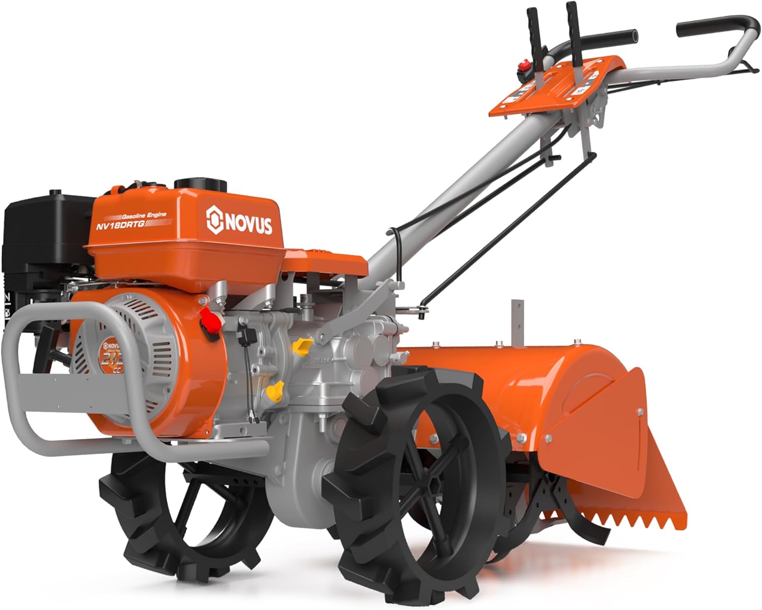 NOVUS 18-Inch Dual Direction Rear Tine Tiller, 212cc 4-Cycle Gas Engine, Full Gear Transmission, Dual Rotating Tines, Airless Tires Gas Tiller for Small to Large Gardens - Customer Photo 1