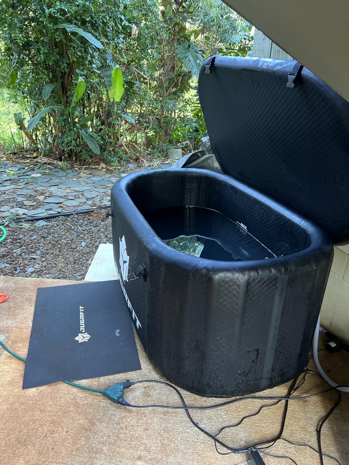 Cold Plunge Tub with Water Chiller - 53x32 inches, 121 Gal Inflatable, Portable Ice Bath Tub for Outdoor or Indoor Use - 37F Chiller, Pump, and Filter - Boost Athletic Recovery, Mood, and Energy with JUGRFIT - Customer Photo 1