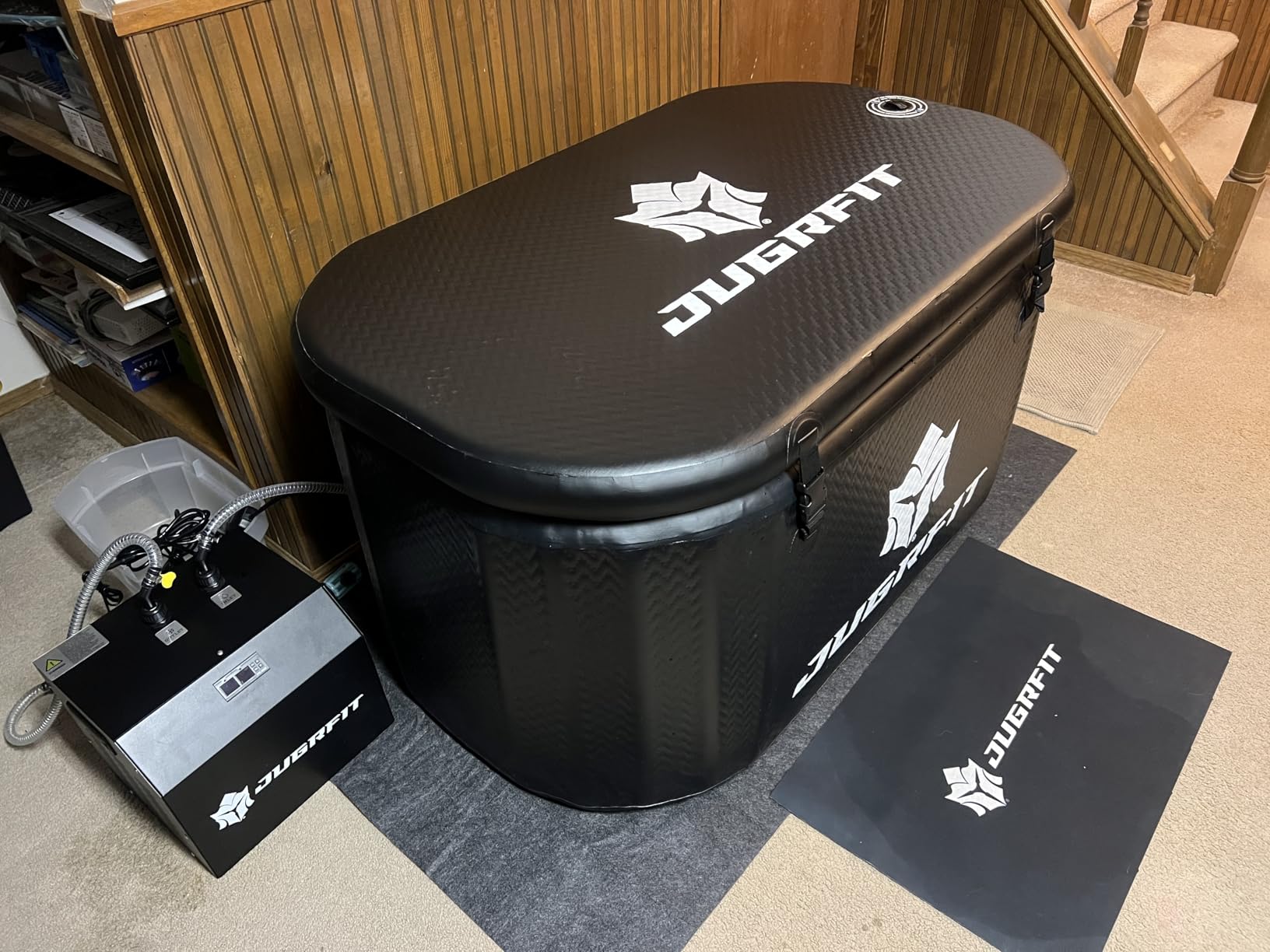 Cold Plunge Tub with Water Chiller - 53x32 inches, 121 Gal Inflatable, Portable Ice Bath Tub for Outdoor or Indoor Use - 37F Chiller, Pump, and Filter - Boost Athletic Recovery, Mood, and Energy with JUGRFIT - Customer Photo 4