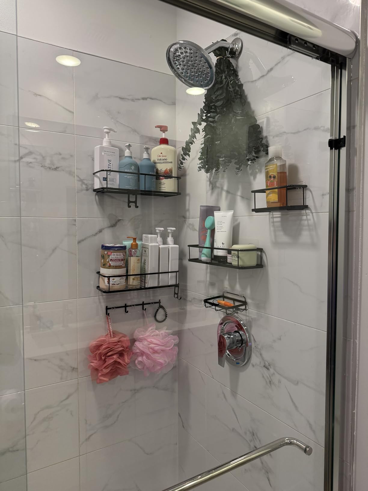 YASONIC Shower Caddy, 100% Rustproof Shower Organizer with Soap Holder, 6 Pack Large Capacity Shower Shelves for Inside Shower, No Drilling Bathroom Organizers and Storage for Kitchen & Home Decor - Customer Photo 2