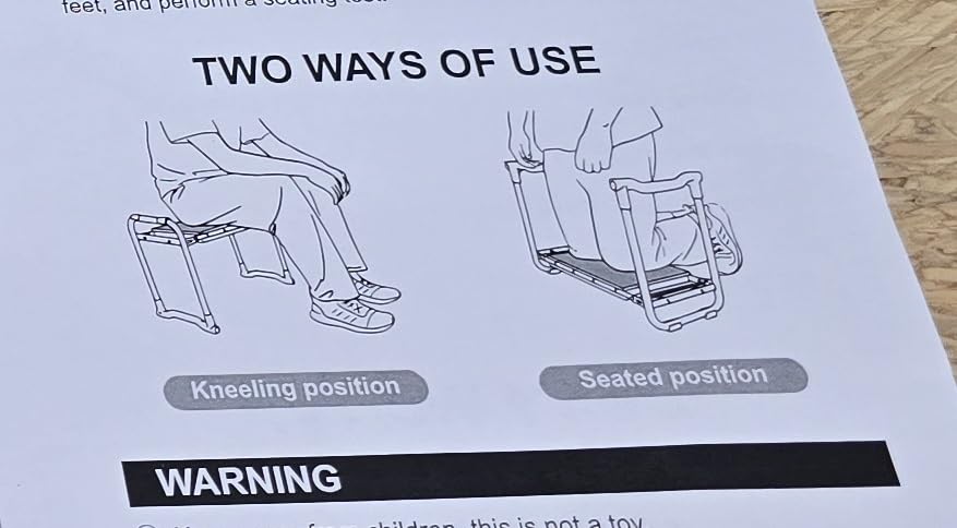 FEED GARDEN Garden Kneeler and Seat, Upgraded Foldable Gardening Stool with 10.23