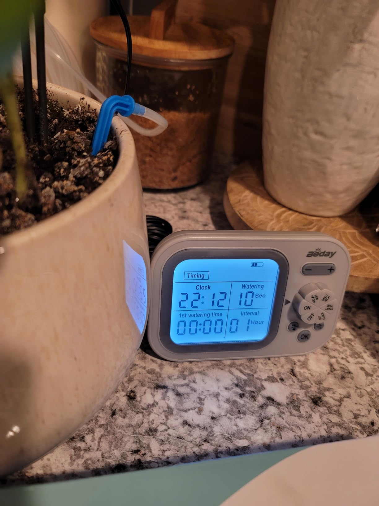 Automatic Plant Waterer Indoor Self Watering System for 15 Potted Plants, Auto Drip Irrigation Kit Programmable Water Timer with Smart Humidity Detection - Customer Photo 1