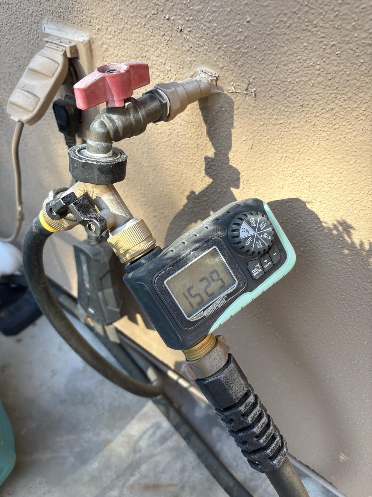 RAINPOINT Sprinkler Timer with Brass Inlet & Outlet, Programmable Hose Timer for Garden Soaker Hose, Watering Timer with Rain Delay/Manual Watering System, Digital Drip Irrigation for Yard, Lawn customer photo 1