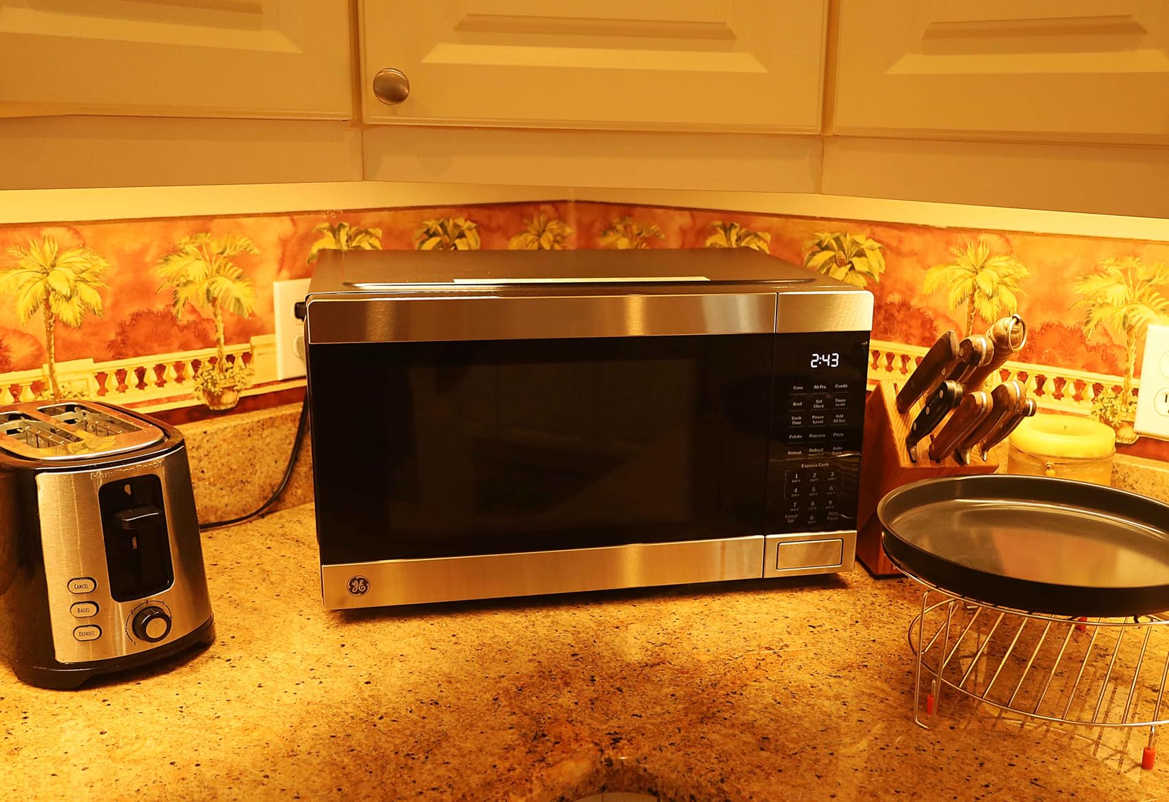 GE GCST10A1WSS 1.0 Cu Ft Convection Microwave Oven, 1050W Countertop Air Fry Microwave with Broil & Crisper Pan, Compact Stainless Steel Design - Customer Photo 2