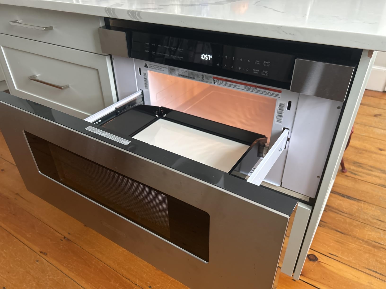 COSMO COS-MWD3012NHSS 30 in. Haven Collection 1.2 cu. ft. Built-in Microwave Drawer, Presets, Touch Controls, Defrosting Rack, Stainless Steel Customer Review COSMO COS-MWD3012NHSS 30 in. Haven Collection 1.2 cu. ft. Built-in Microwave Drawer, Presets, Touch Controls, Defrosting Rack, Stainless Steel - Customer Photo 1