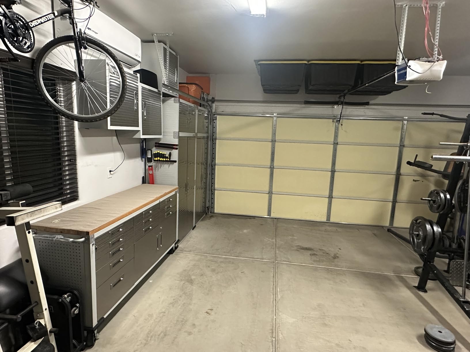 HANDT Overhead Garage Storage Rack, Connectable Heavy Duty Metal Ceiling Rails For Garage Storage Organization Shelving System, Hanging Racks For Tote Containers, Supports Up To 6 Bins, 4 Sets Black - Customer Photo 2