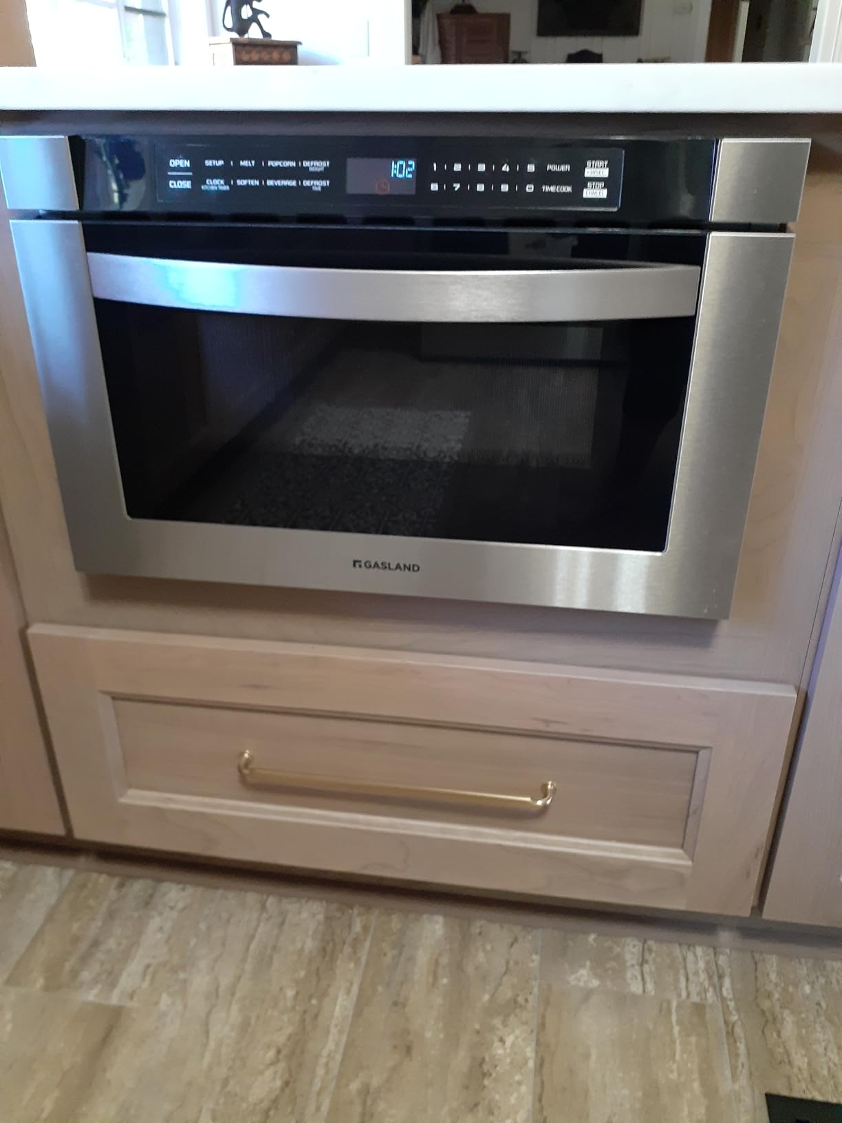 GASLAND 1.2 cu. ft. Microwave Drawer 24 Inch, 1000W Built in Drawer Microwave, Under Counter Microwave, Under the Cabinet Microwave with 11 Custom Cooking Levels, Touch Controls, Stainless Steel Customer Review GASLAND 1.2 cu. ft. Microwave Drawer 24 Inch, 1000W Built in Drawer Microwave, Under Counter Microwave, Under the Cabinet Microwave with 11 Custom Cooking Levels, Touch Controls, Stainless Steel - Customer Photo 2