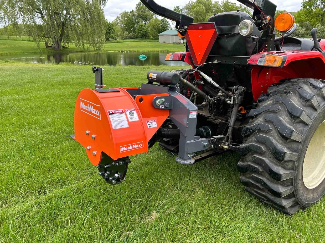 MechMaxx Heavy Duty 3-Point PTO Powered Stump Root Grinder For 15-45HP Tractors With 34 Carbide Teeth, 6'' Cutting Depth, 24'' Flywheel Diameter, Model SG24 - Customer Photo 2