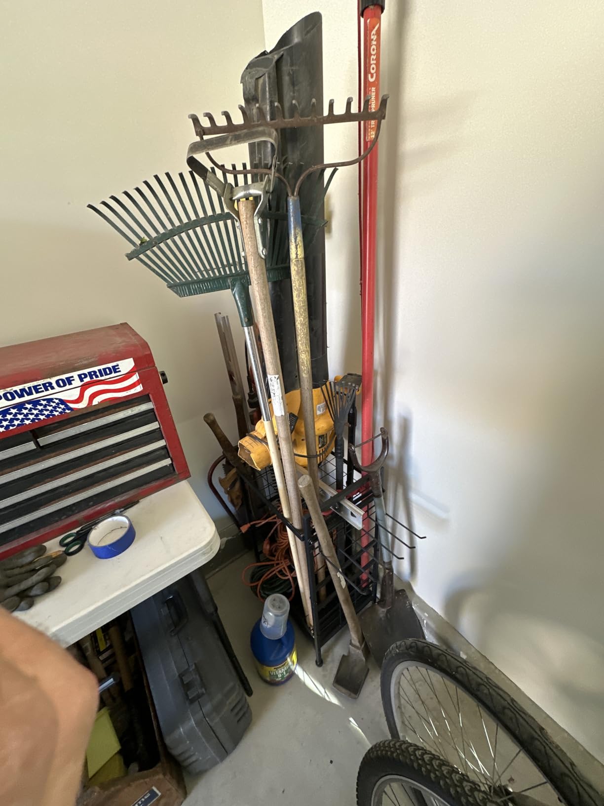 3 Tier Garden Tool Organizer, Garage Storage and Organization, Metal Yard Tools Storage up to 78 Tools, Heavy Duty Garden Tool Organizer for Garage, Yard, Patio, Shed, Indoors and Outdoors, Black - Customer Photo 2