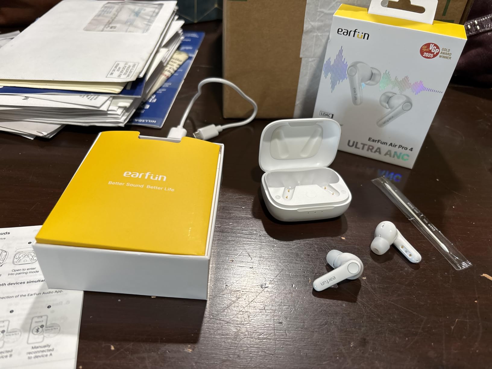 EarFun Air Pro 4 Adaptive Hybrid Noise Canceling Wireless Earbuds, Qualcomm Snapdragon Sound, aptX™ Lossless, 6 Mics AI CVC 8.0 Call, LDAC Hi-Res Audio, 52H Playtime, Bluetooth 5.4, in-Ear Detection - Customer Photo 3