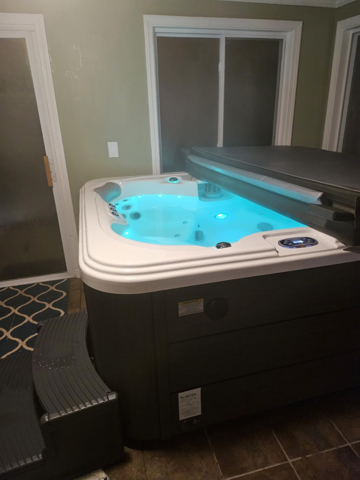 Excellence Outdoor Hot Tub, FIts 4 Adults, Indoor Outdoor Hot Tub, 41 Jets, Cover Included, Lounger Spa, Bluetooth Stereo, LED Water Fall, Wellness Tool, Aqualife by Strong Spas - Customer Photo 1