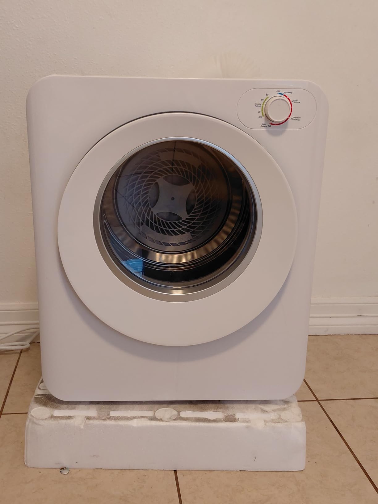 Euhomy Dryer, 3.5 Cu. Ft. 1500W Clothes Dryer, Stainless Steel Tumble Dryer with Exhaust Hose for Home, Apartment, Dorm, White - Customer Photo 1