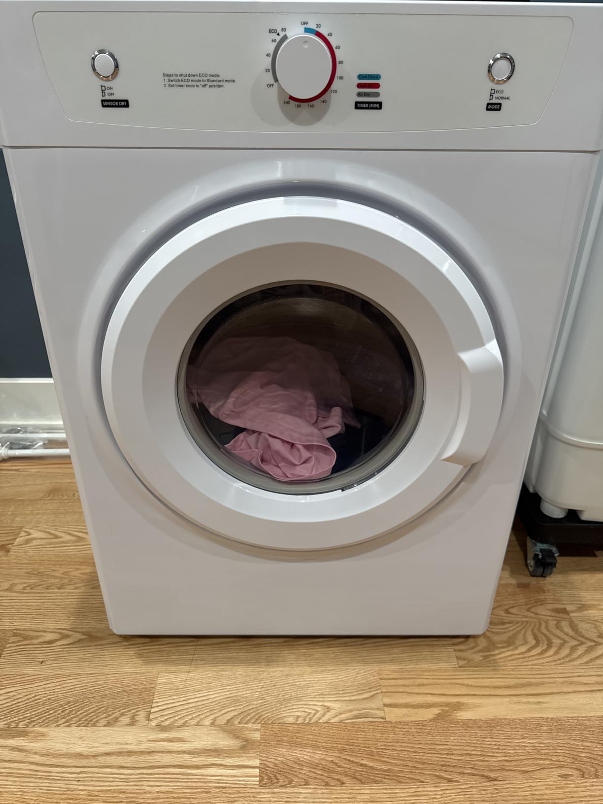 Euhomy Dryer, 3.5 Cu. Ft. 1500W Clothes Dryer, Stainless Steel Tumble Dryer with Exhaust Hose for Home, Apartment, Dorm, White Customer Review Euhomy Dryer, 3.5 Cu. Ft. 1500W Clothes Dryer, Stainless Steel Tumble Dryer with Exhaust Hose for Home, Apartment, Dorm, White - Customer Photo 2