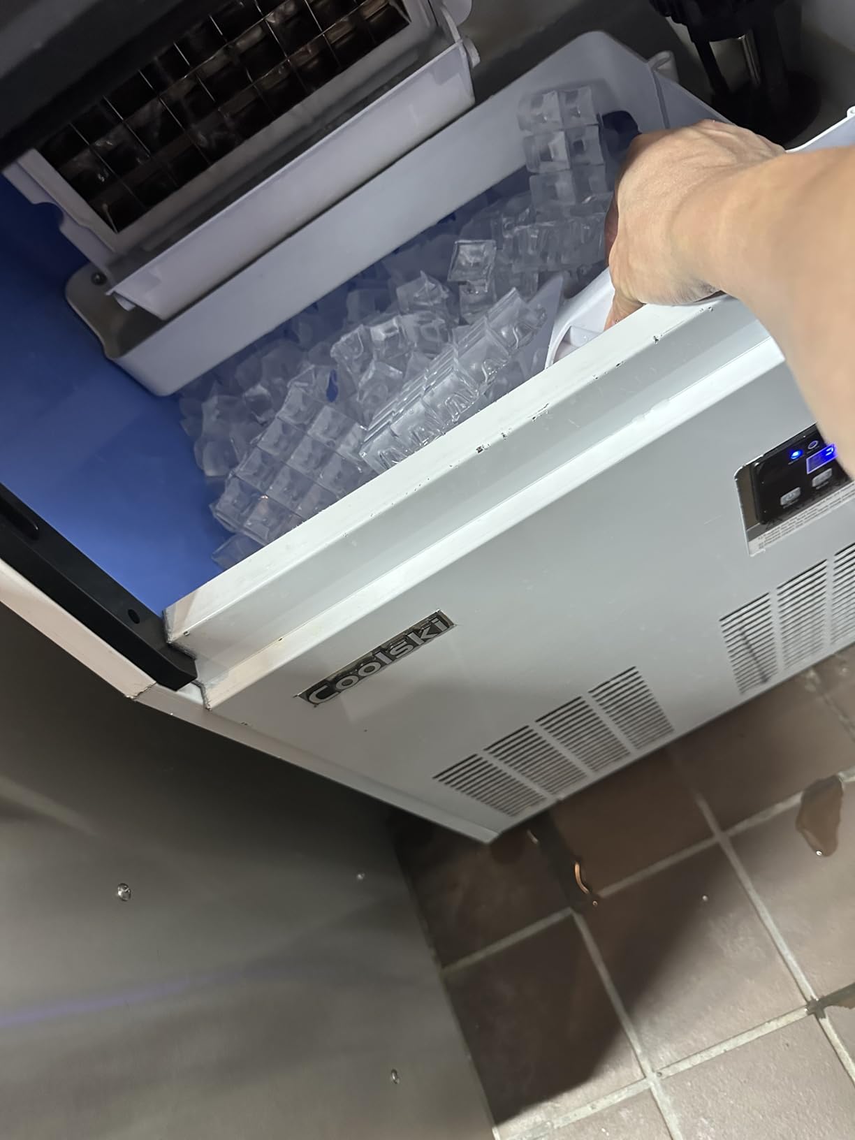 Coolski Commercial Ice Maker Machine 100LBS/24H, Under Counter Ice Maker with 34LBS Storage Capacity, Stainless Steel Ice Machine for Restaurant Home Bar, DOE - Customer Photo 2
