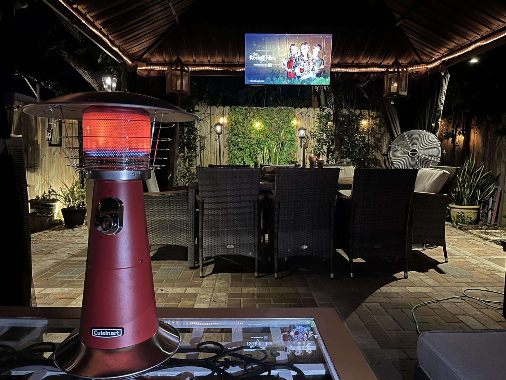 Cuisinart Portable Tabletop Patio Heater, 11,000 BTU Outdoor Propane Heater with Safety Tilt Switch and Adjustable Heat, Burner Screen Guard, 30 sq. Foot Heat Range, Red Customer Review Cuisinart Portable Tabletop Patio Heater, 11,000 BTU Outdoor Propane Heater with Safety Tilt Switch and Adjustable Heat, Burner Screen Guard, 30 sq. Foot Heat Range, Red - Customer Photo 1