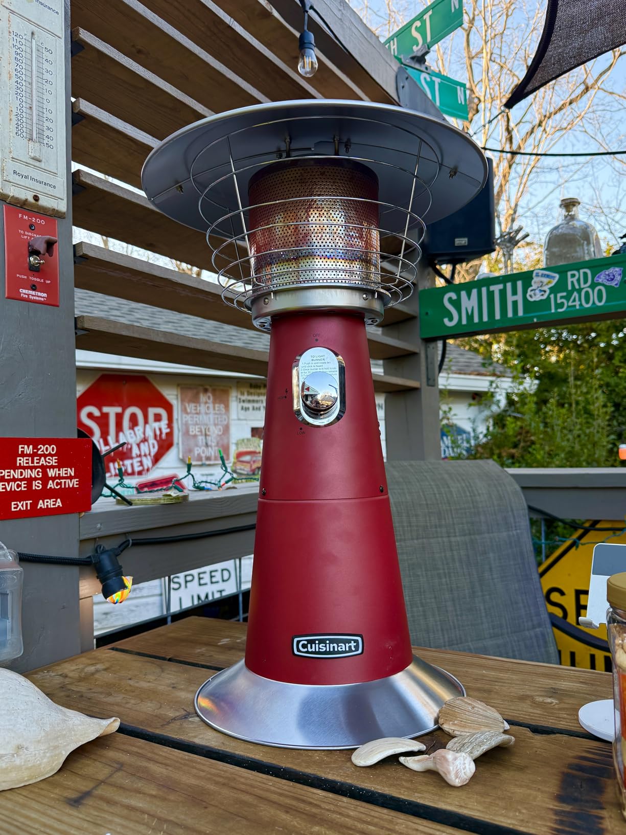 Cuisinart Portable Tabletop Patio Heater, 11,000 BTU Outdoor Propane Heater with Safety Tilt Switch and Adjustable Heat, Burner Screen Guard, 30 sq. Foot Heat Range, Red Customer Review Cuisinart Portable Tabletop Patio Heater, 11,000 BTU Outdoor Propane Heater with Safety Tilt Switch and Adjustable Heat, Burner Screen Guard, 30 sq. Foot Heat Range, Red - Customer Photo 2