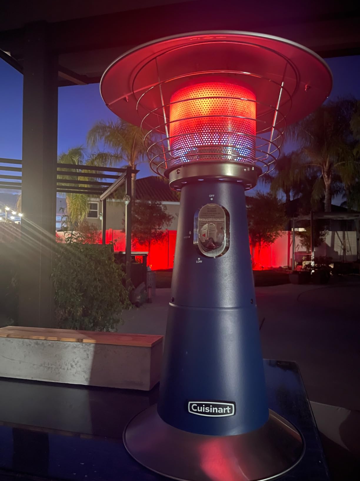 Cuisinart Portable Tabletop Patio Heater, 11,000 BTU Outdoor Propane Heater with Safety Tilt Switch and Adjustable Heat, Burner Screen Guard, 30 sq. Foot Heat Range, Navy Customer Review Cuisinart Portable Tabletop Patio Heater, 11,000 BTU Outdoor Propane Heater with Safety Tilt Switch and Adjustable Heat, Burner Screen Guard, 30 sq. Foot Heat Range, Navy - Customer Photo 4