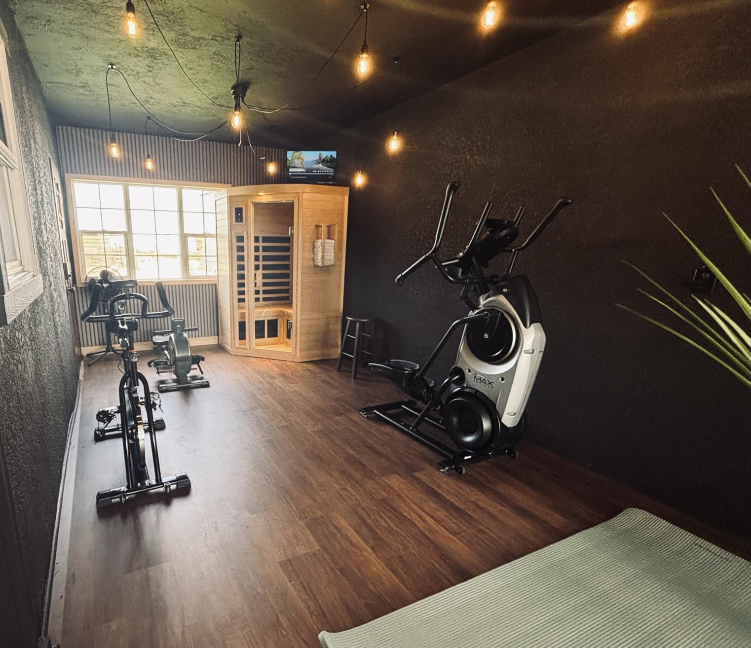 Outdoor Sauna 3 Person Infrared Sauna, Infrared Saunas for Home, 1950W Low EMF Far Infrared Sauna Old Fir Wooden Sauna with Beauty Red Light, Foldable Seat, Bluetooth, Chromotherapy Lamp, 20Amps Customer Review Outdoor Sauna 3 Person Infrared Sauna, Infrared Saunas for Home, 1950W Low EMF Far Infrared Sauna Old Fir Wooden Sauna with Beauty Red Light, Foldable Seat, Bluetooth, Chromotherapy Lamp, 20Amps - Customer Photo 1