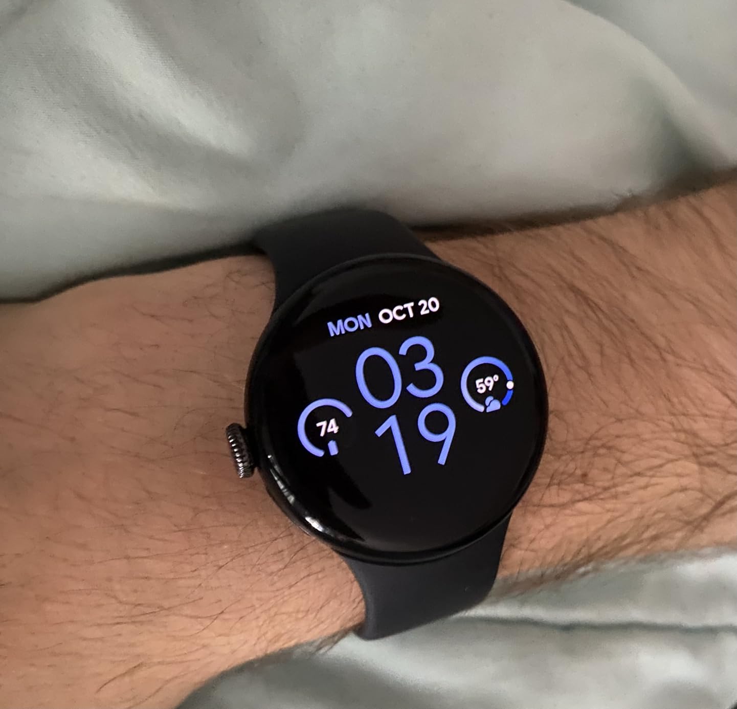 Google Pixel Watch 3 (45mm) 2024 Model - Android Smartwatch, Heart Rate Tracking, Fitbit Advanced Running, Fitness Insights, 24-Hour Battery - Matte Black Aluminum Case - Obsidian Band - Wi-Fi - Customer Photo 1