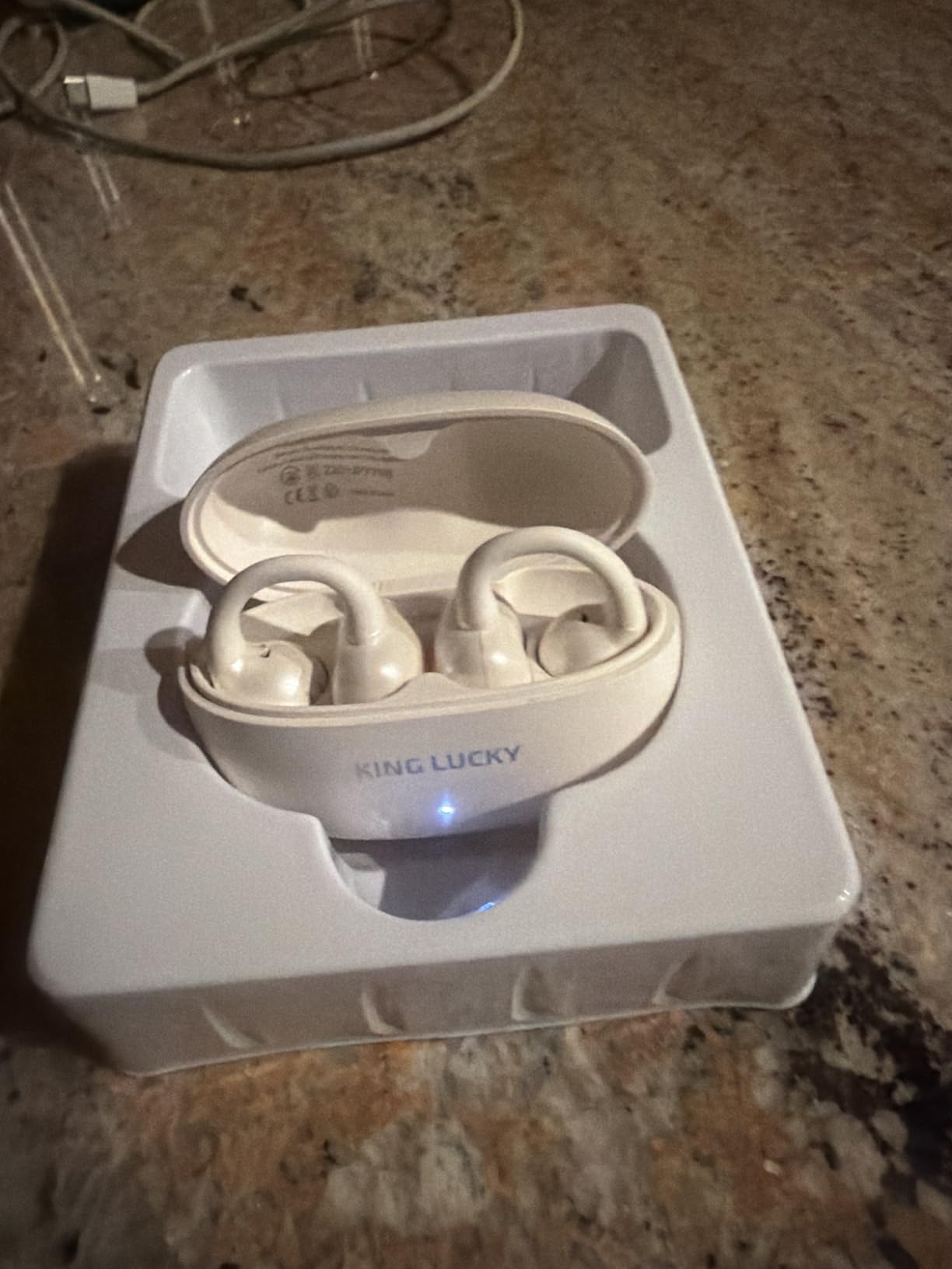 King Lucky Next-gen Clip on Earbuds Open Ear Wireless Bluetooth 6.0 Headphones with Mic,50H Play,ENC,IPX5 Waterproof,Sports Ear Buds,Comfortable for Small Ears&Fitness,Running (Purple) - Customer Photo 2