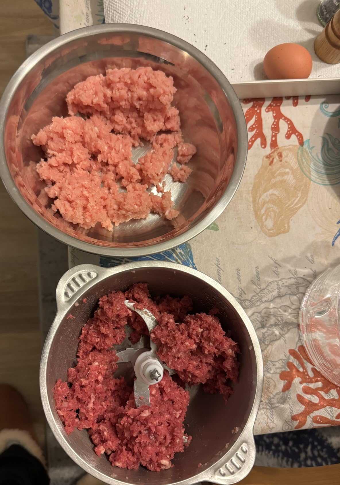 Ganiza Food Processor, 2-Speed Food Chopper Meat Grinder with 8 Cup Stainless Steel & 8 Cup Glass Bowls, Upgraded Button & Smart Overheat Protection Light - Includes Clean Brush, 2 Sets of Blades - Customer Photo 2