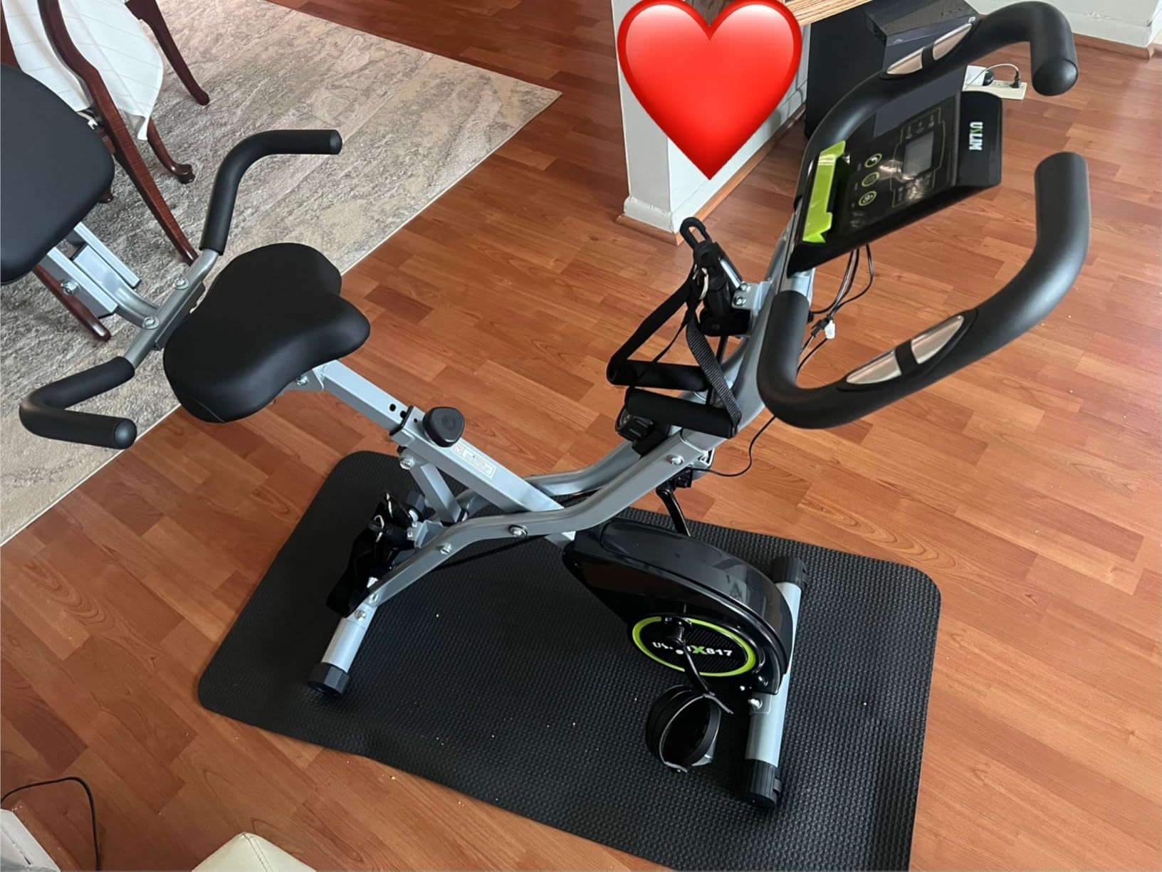 Foldable Exercise Bike Stationary Bikes for Home, 5 IN 1 Indoor Workout Bike, Cycling Bike with 16-Level Quiet Magnetic Resistance, 6.6 LBS Flywheel and 300LBS Capacity, 2025 Designed 817 X-bike - Customer Photo 2