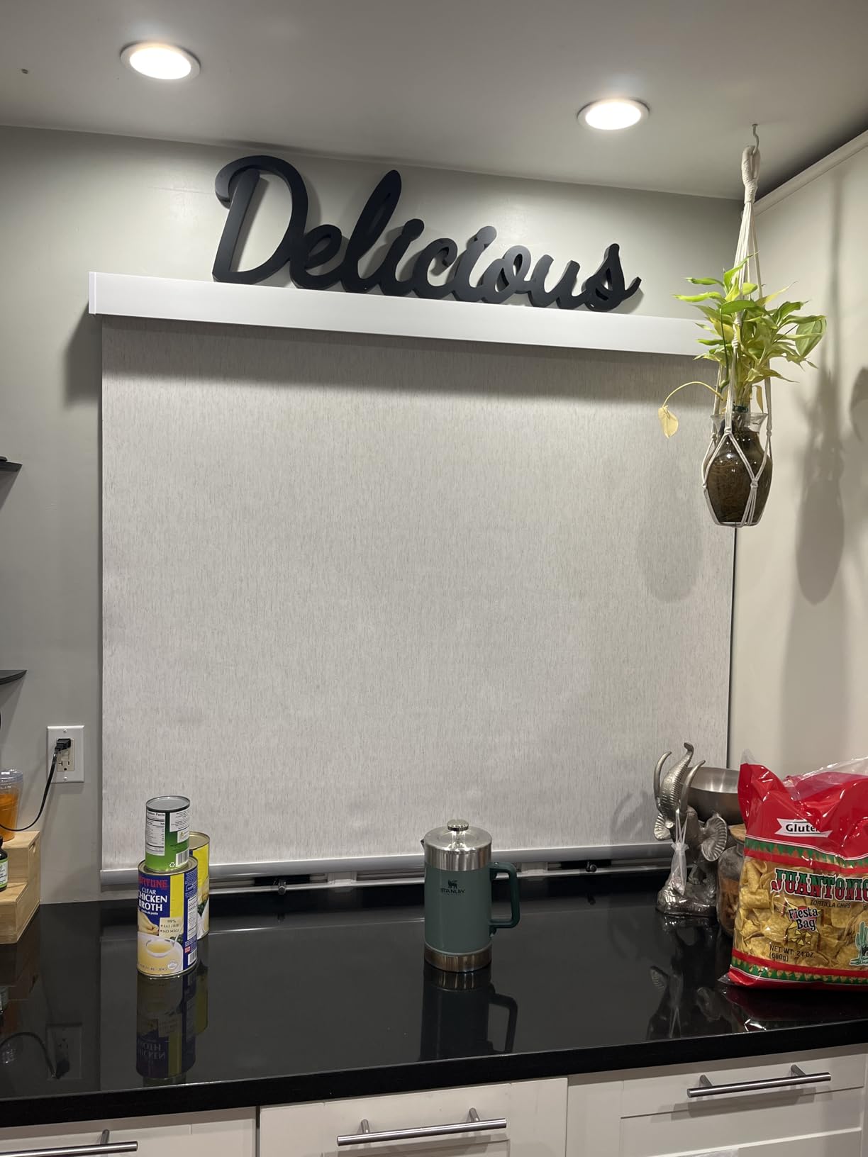 Aprilsmart Motorized Blinds with Remote,Compatible with Apple HomeKit Alexa Google Home- Voice and app Control,Motorized Roller Shades 100% Blackout Custom Size (Cream White-06) - Customer Photo 2