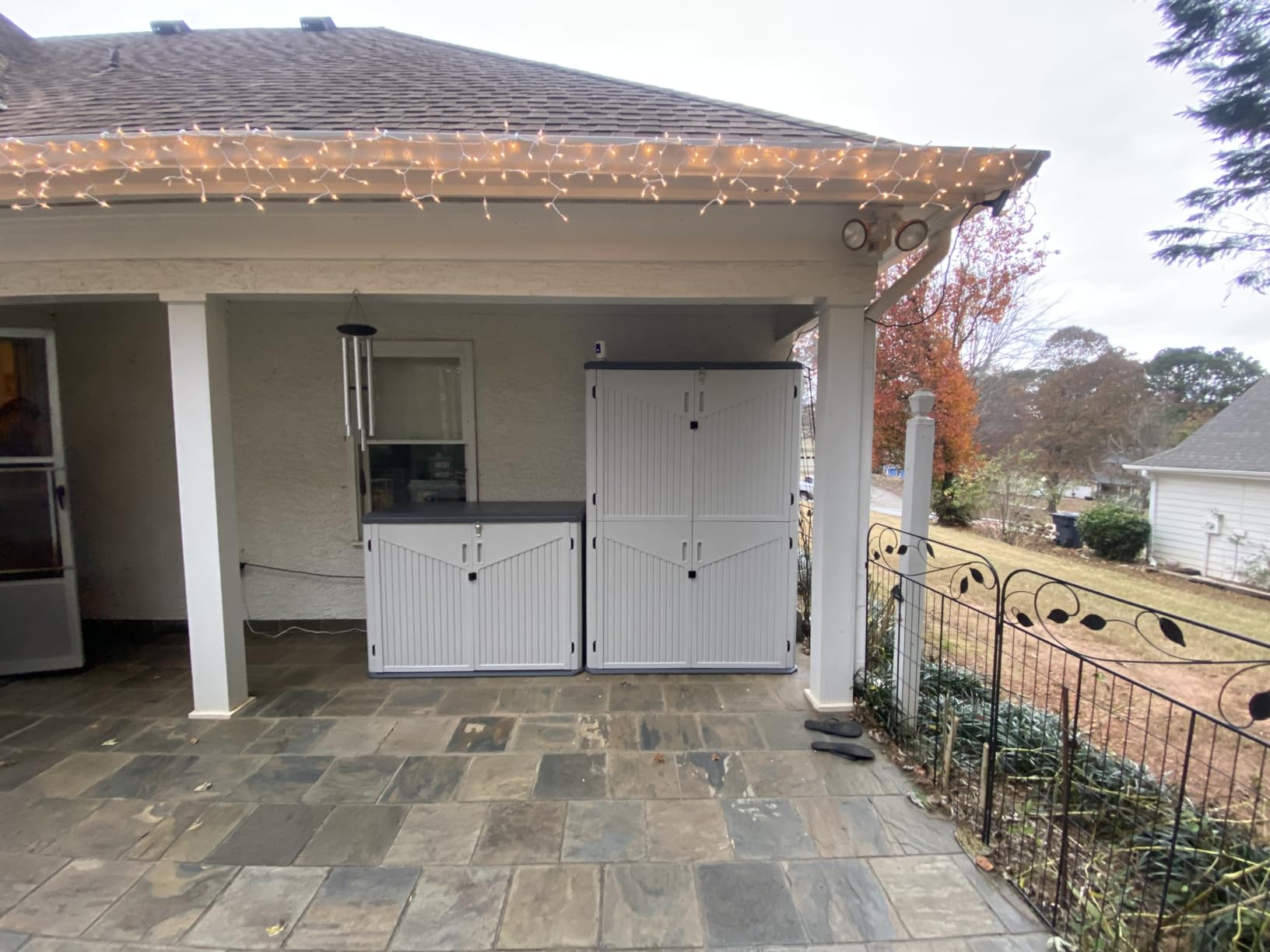 Aoxun Outdoor Storage Shed, 64 Cu.Ft Vertical Storage Sheds Outdoor with Floor, Outdoor Waterproof Storage Cabinet for Garage Storage, Pool Storage, Bike Shed, Garden Shed (White) Customer Review Aoxun Outdoor Storage Shed, 64 Cu.Ft Vertical Storage Sheds Outdoor with Floor, Outdoor Waterproof Storage Cabinet for Garage Storage, Pool Storage, Bike Shed, Garden Shed (White) - Customer Photo 1