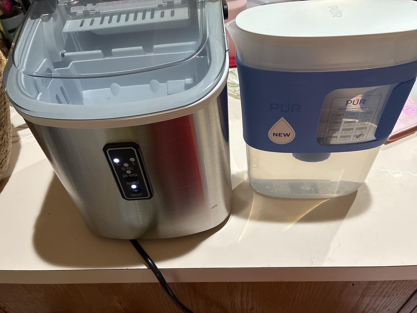 EUHOMY Ice Maker Countertop, 9 Cubes Ready in 6 Mins, 26lbs/24H, Self-Cleaning, Portable Ice Maker Machine with Carry Handle, Basket and Scoop, 2 Sizes of Bullet Ice for Home, Kitchen, Office - Customer Photo 1