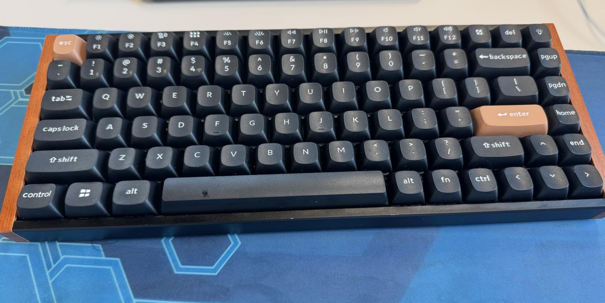 Keychron K2 HE Rapid Trigger Wireless Custom Mechanical Keyboard with Hall Effect Gateron Double-Rail Magnetic Switch, QMK 2.4 GHz Bluetooth 5.2 RGB Compatible with Mac Windows Linux (Aluminum + Wood) - Customer Photo 1