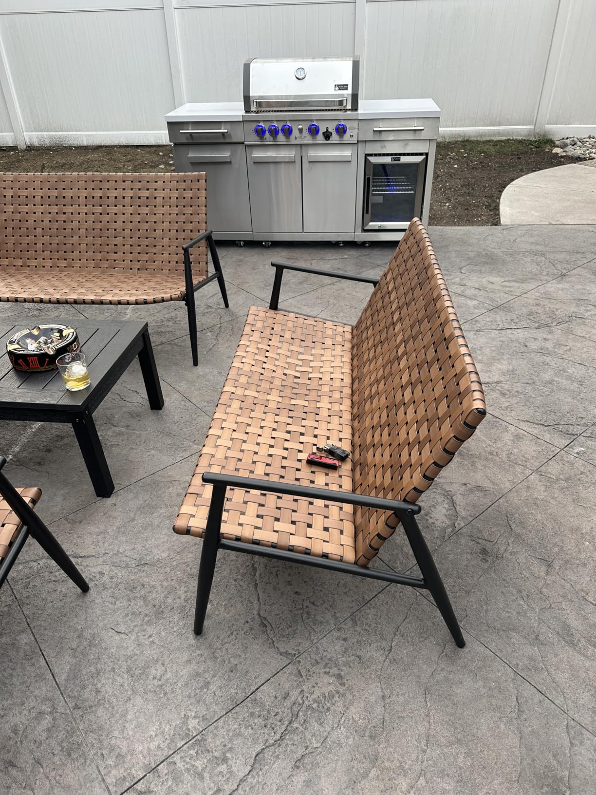 Mont Alpi MA-957FCRS Propane Natural Gas 5-Burner Compact Outdoor Kitchen Gas Barbecue Grill Island in Stainless Steel with Infrared Rear Burner + Fridge Cabinet + Rotisserie Kit & Full Weather Cover - Customer Photo 1