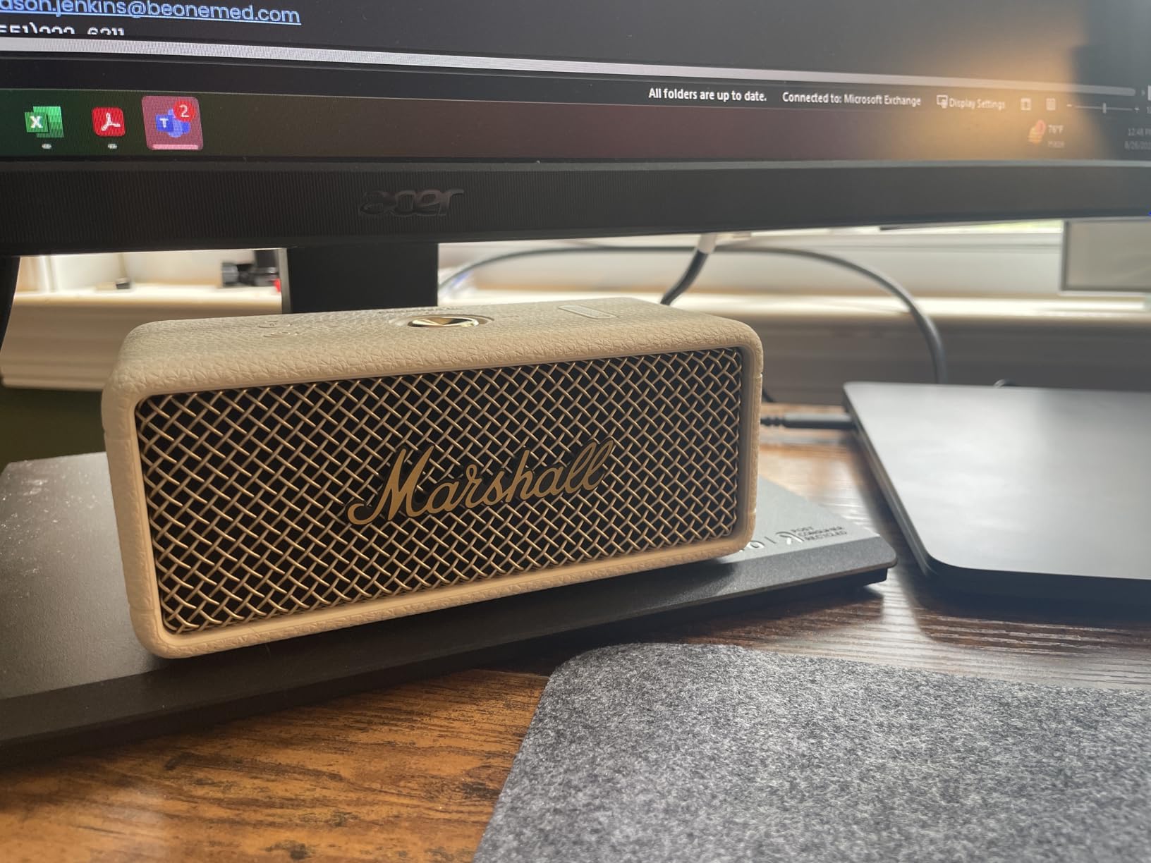 Marshall Emberton III Portable Bluetooth Speaker - Rugged Waterproof IP67 Design | Loud Stereo Sound, Deep Bass with 32+ Hr Playtime | Compact and Wireless for Travel and Outdoors - Black & Brass - Customer Photo 2