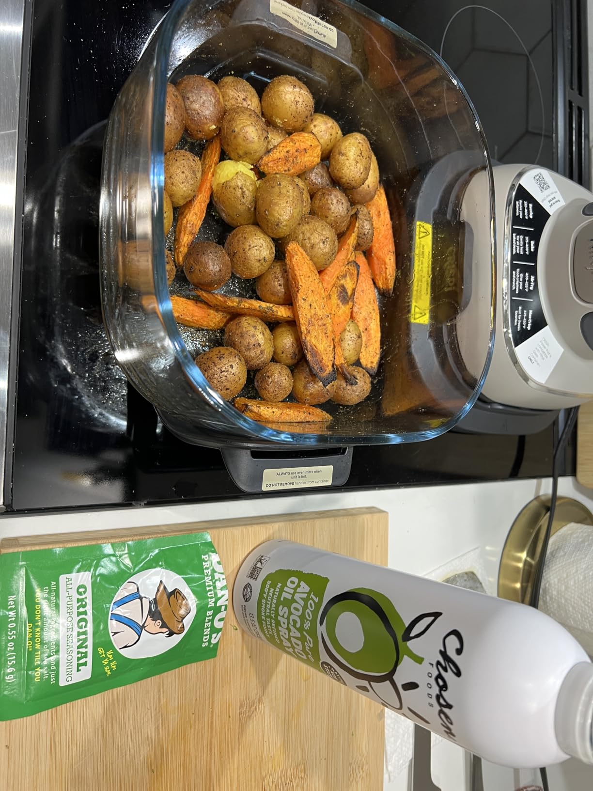 Ninja Crispi 4-in-1 Portable Glass Air Fryer Cooking System, 1500W, 4QT & 6-Cup TempWare Glass Containers with Storage Lids, Microwave, Freezer & Dishwasher Safe, Cyberspace Gray, FN101GY - Customer Photo 2