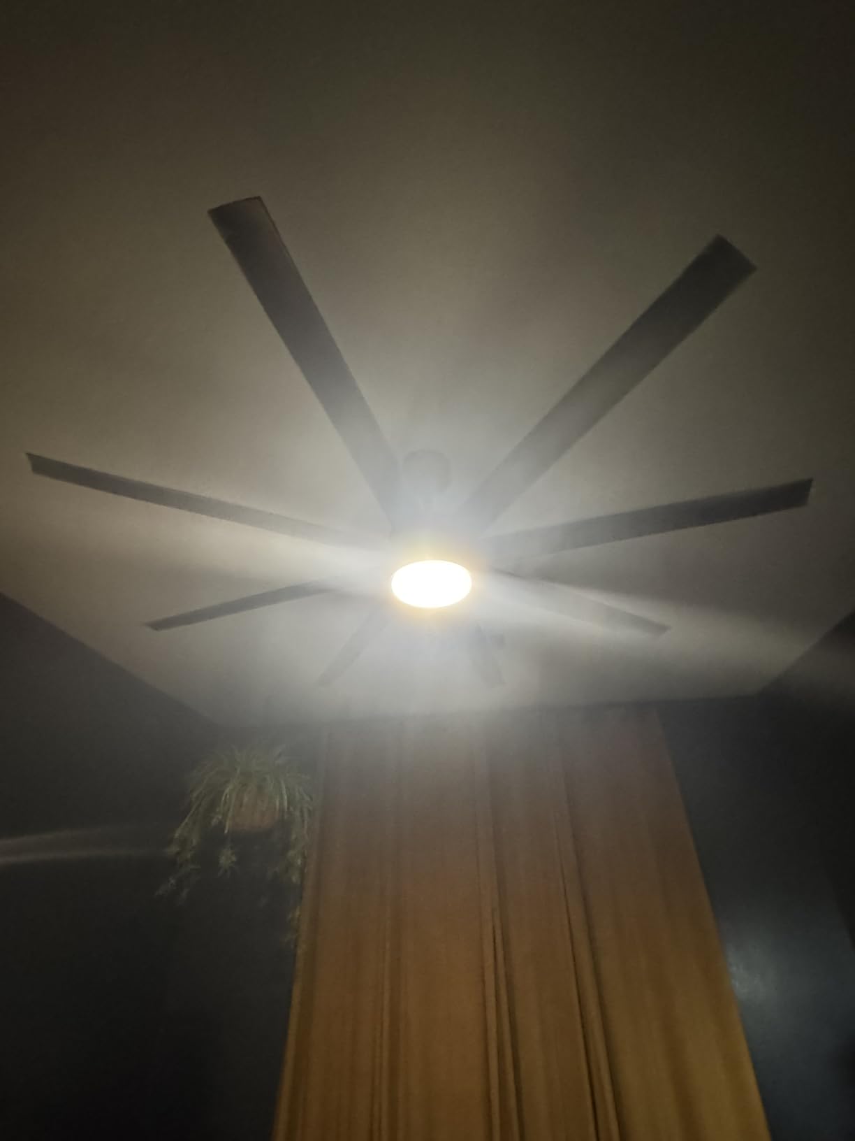 Modern Ceiling Fans with Lights, 72 Inch Ceiling Fan with Light and Remote, Bedroom Living Room Library Cafe Outdoor/Industrial,24W 3CCT Dimmable, 8 Blades 6 Speed Reversible Quiet DC Motor, Black - Customer Photo 1