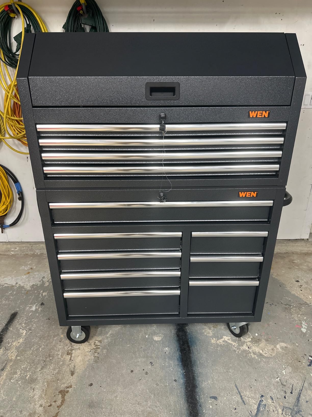 WEN 42-Inch Premium Rolling Tool Cabinet, Black, Heavy Duty 21-Gauge Powder-Coated Steel Construction (GG422B) - Customer Photo 3