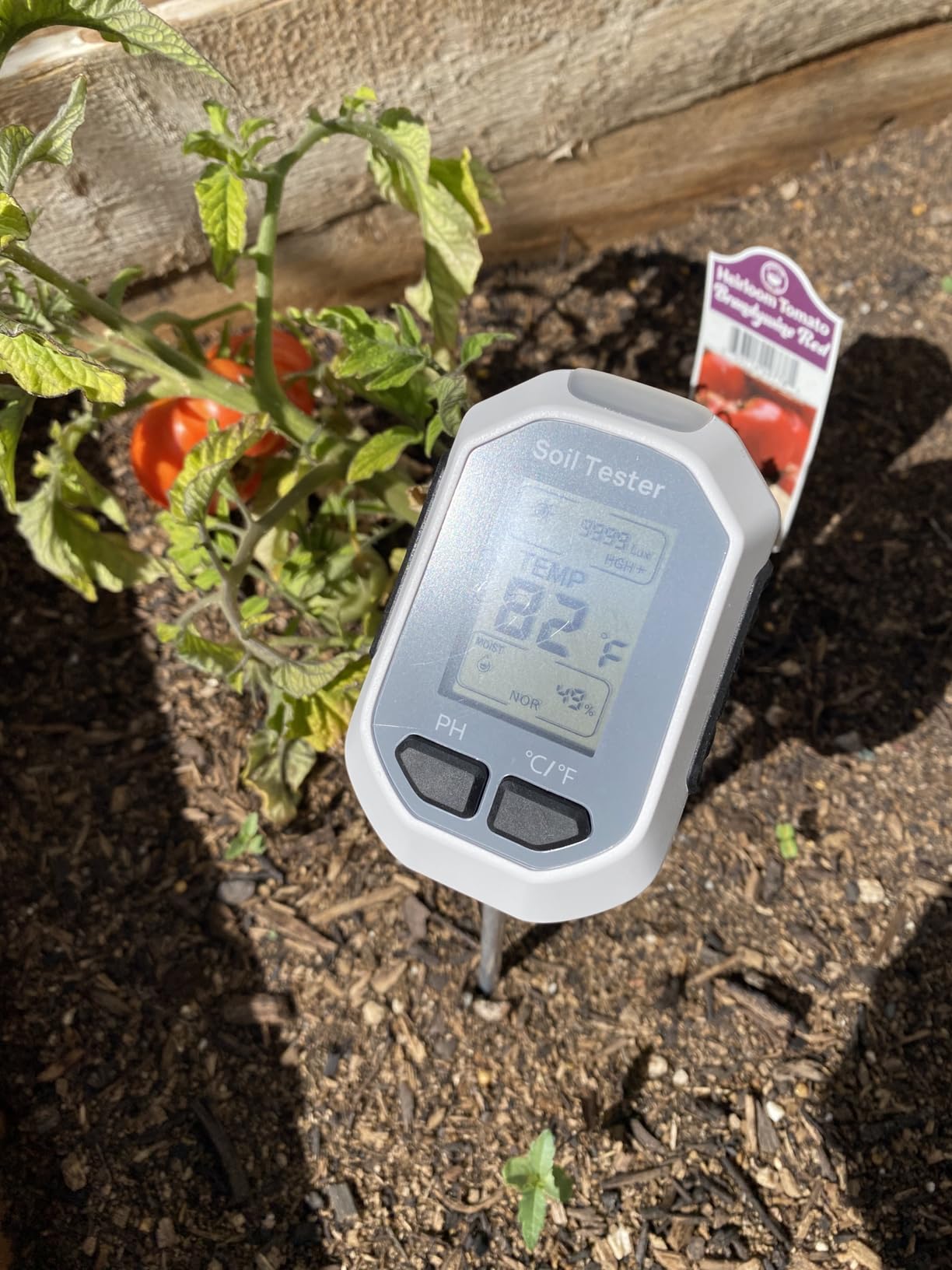 4-in-1 Soil Moisture Meter, Digital Plant Temperature/Soil Moisture Test & PH Meter/Sunlight Intensity, Backlight LCD Display for Gardening, Farming and Outdoor Plants - Customer Photo 1